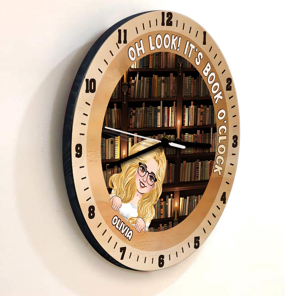 C'est l'heure du livre - Horloge murale personnalisée en forme de livre