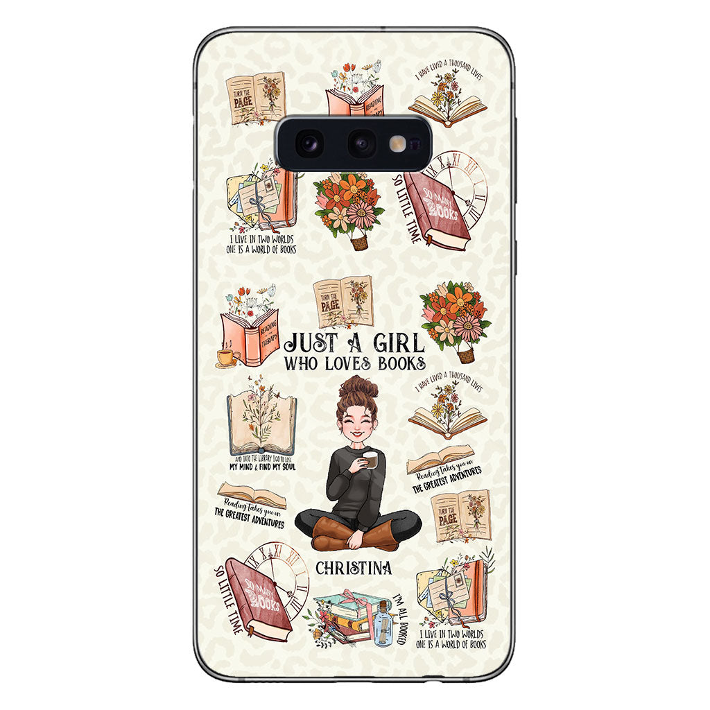 Une fille qui aime les livres - Coque de téléphone personnalisée en forme de livre