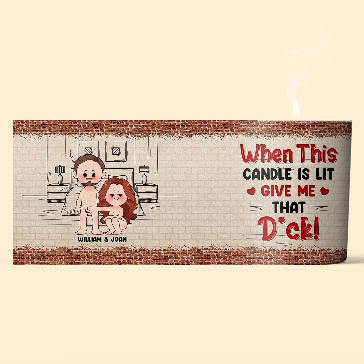 Bougie personnalisée pour couple avec couvercle en bois