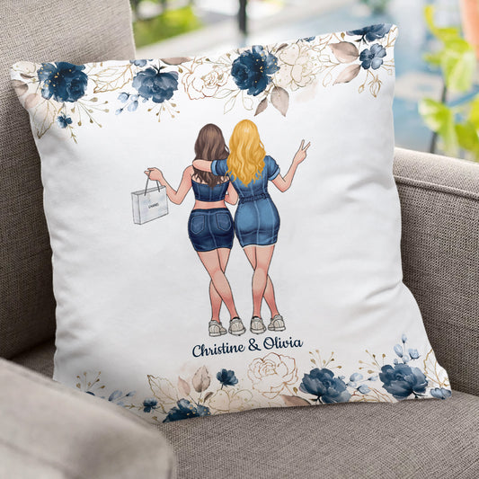 Parler à sa sœur - Coussin décoratif personnalisé pour meilleure amie