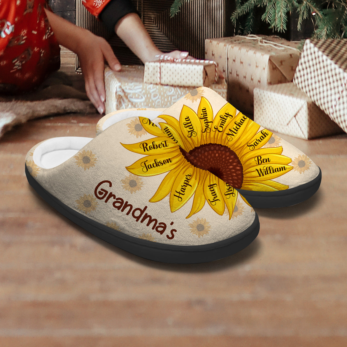 Grandma's Garden - Personalized Grandma Slippers