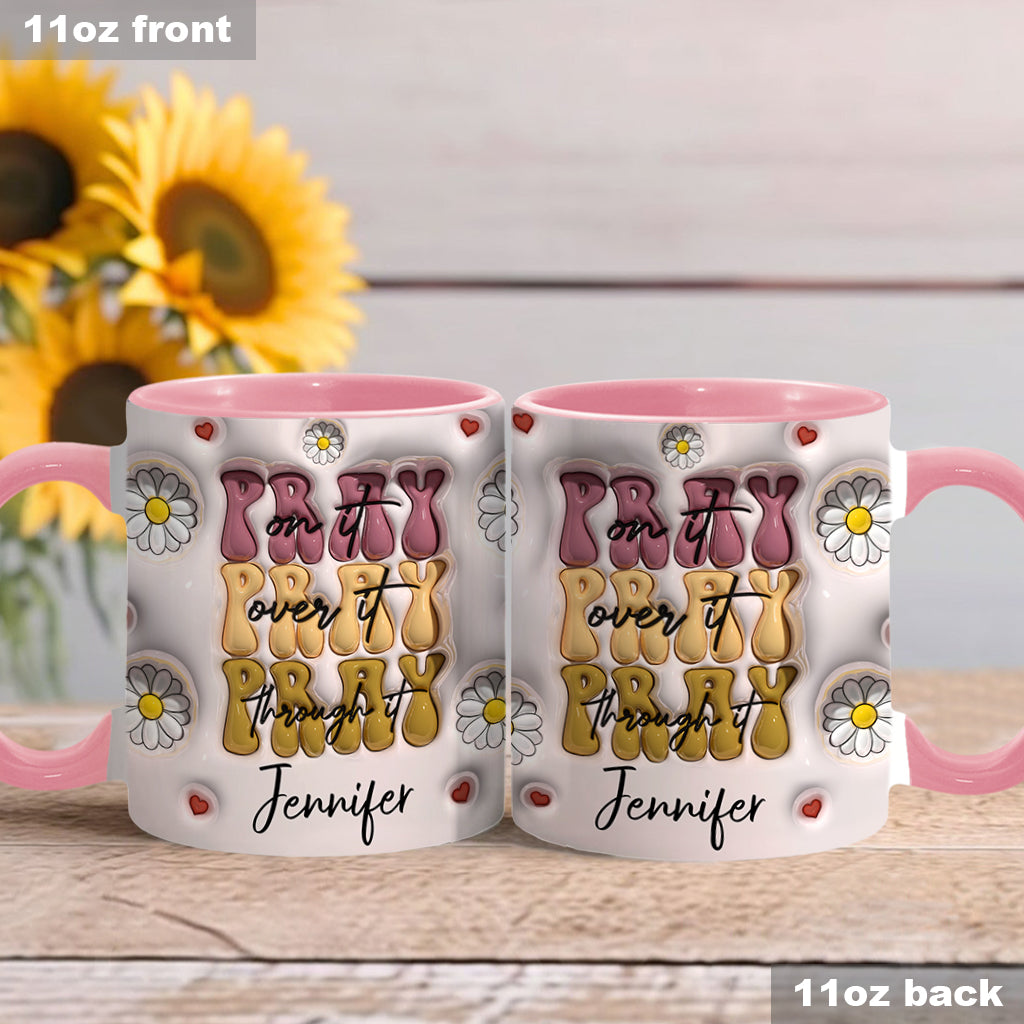 Pray On It - Personalized Christian Accent Mug