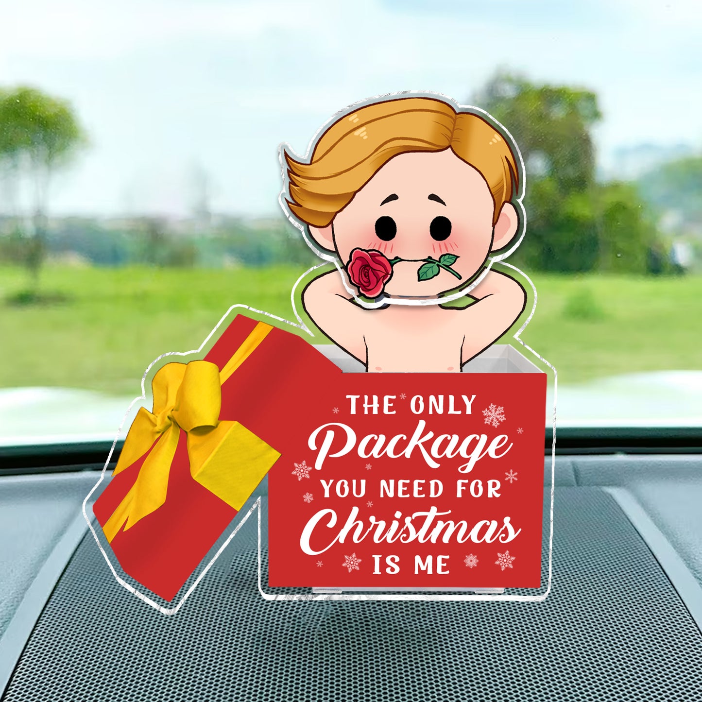 The Only Package You Need For Christmas - gift for husband, wife, girlfriend, boyfriend - Personalized Custom Shaking Head