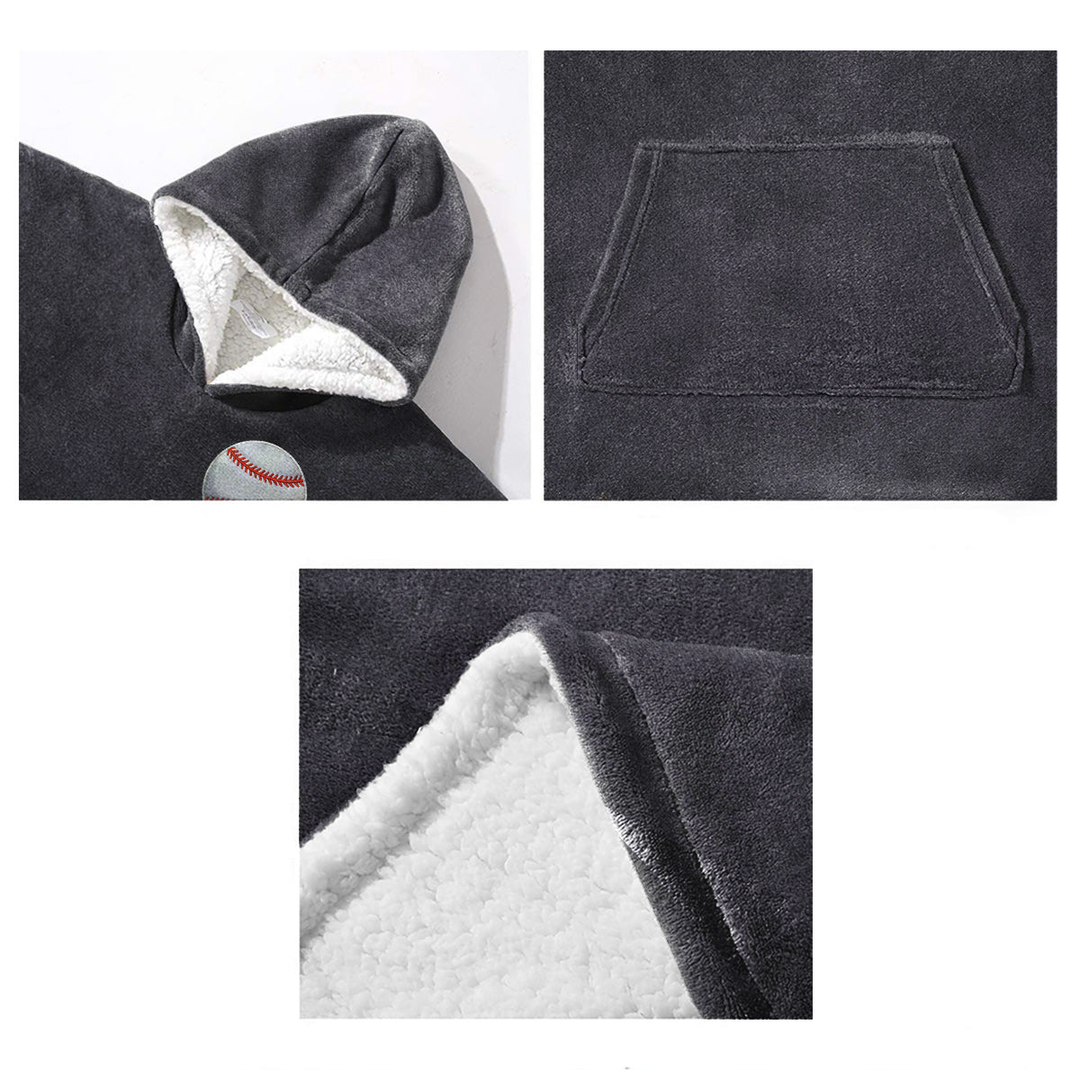 Amateurs de sport, allez l'équipe ! - Couverture-sweat à capuche personnalisée en forme de baseball