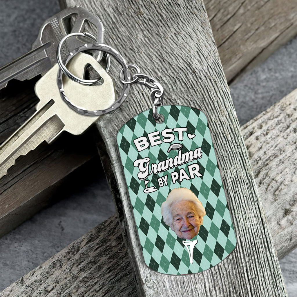 Best Dad By Par - Golf gift for dad, him, boyfriend, husband, grandpa - Personalized Stainless Steel Keychain