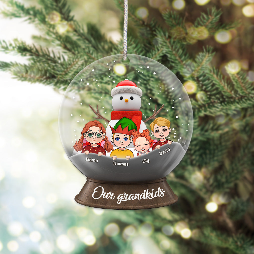 Nos petits-enfants - Ornement transparent personnalisé pour grand-mère