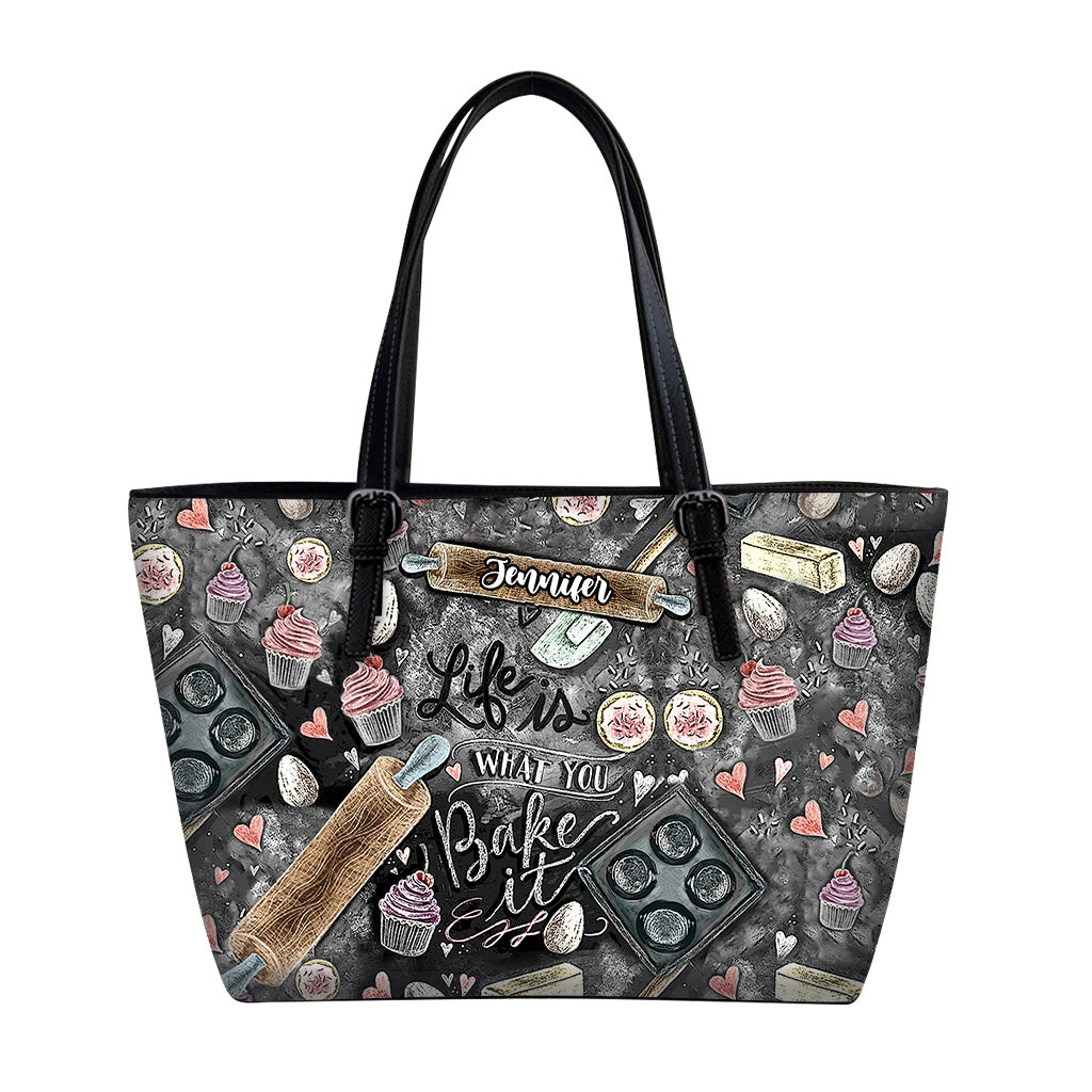 La vie est ce que vous en faites - Sac à pâtisserie en cuir personnalisé