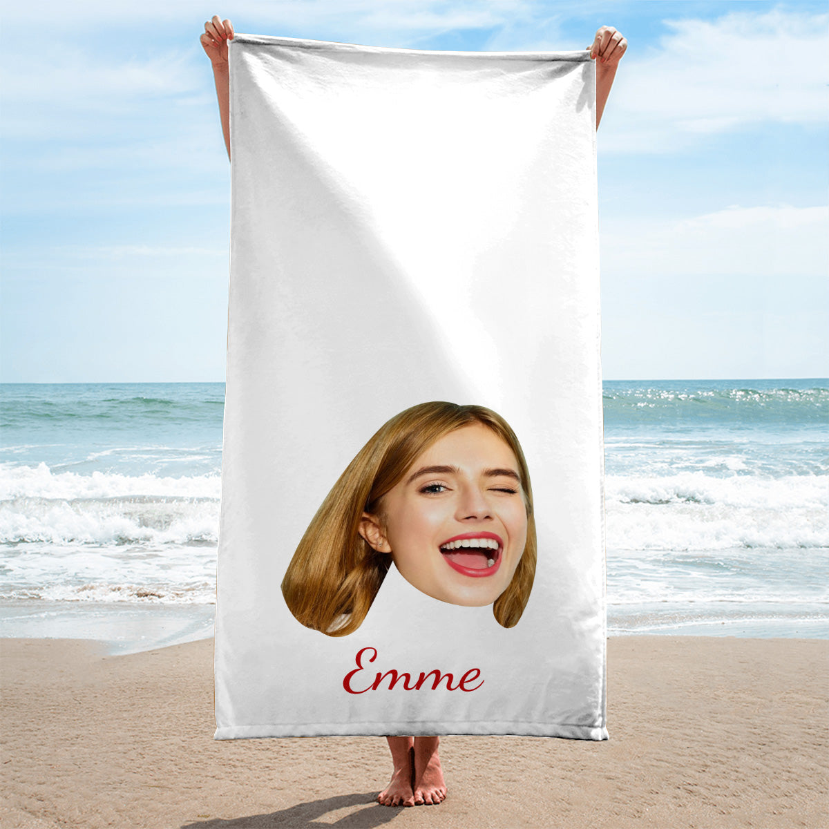 Serviette de plage personnalisée à motif amusant
