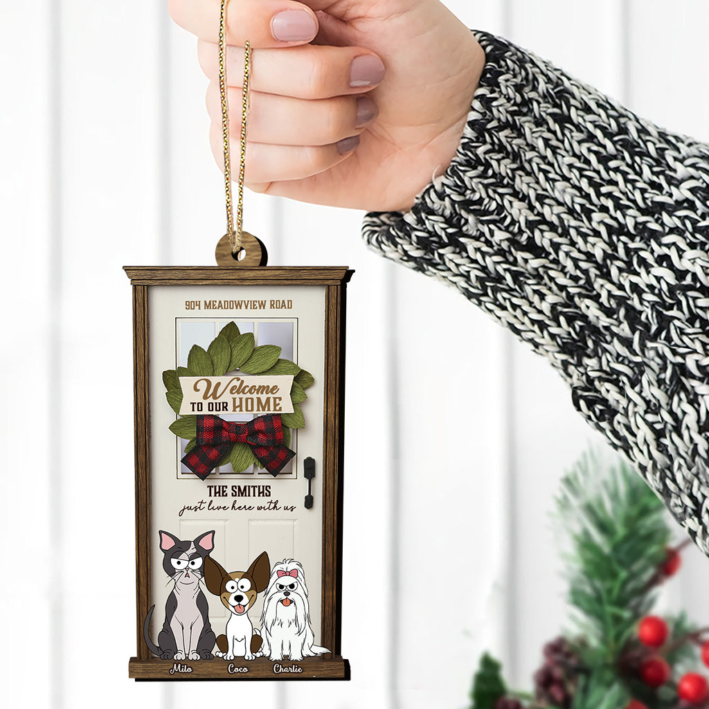 Bienvenue chez nous - Ornement personnalisé pour chien
