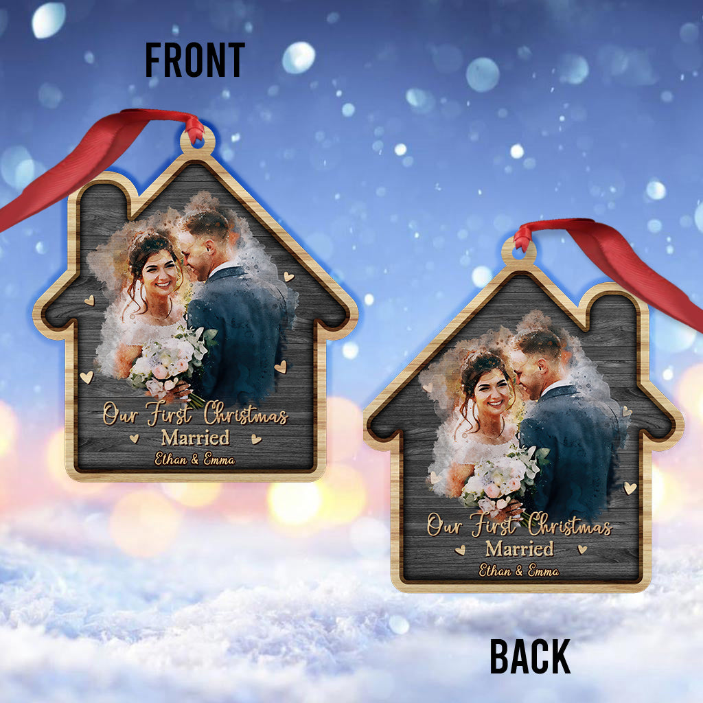 Notre premier Noël - Ornement personnalisé pour mari et femme