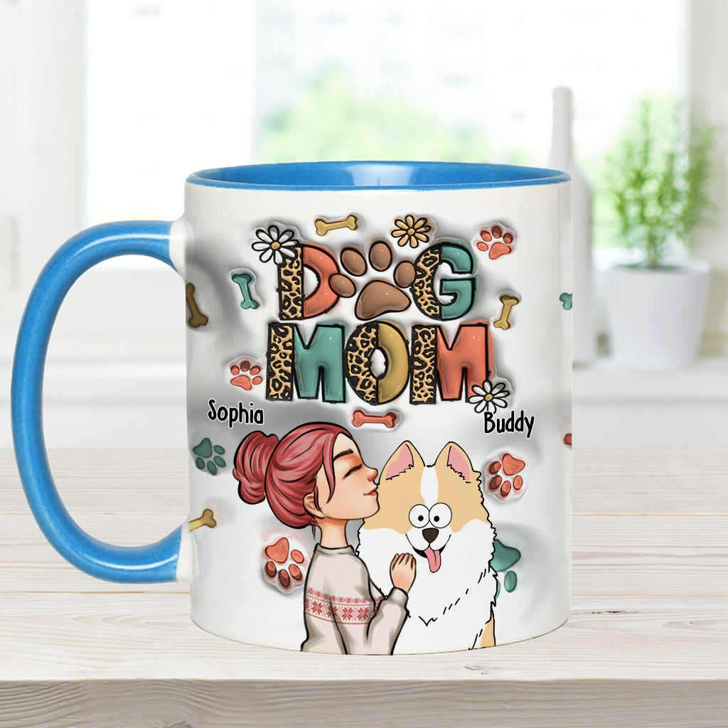 Mug gonflable personnalisé « Maman de chien, maman de chat » - Cadeau idéal pour les amoureux des chiens et des chats