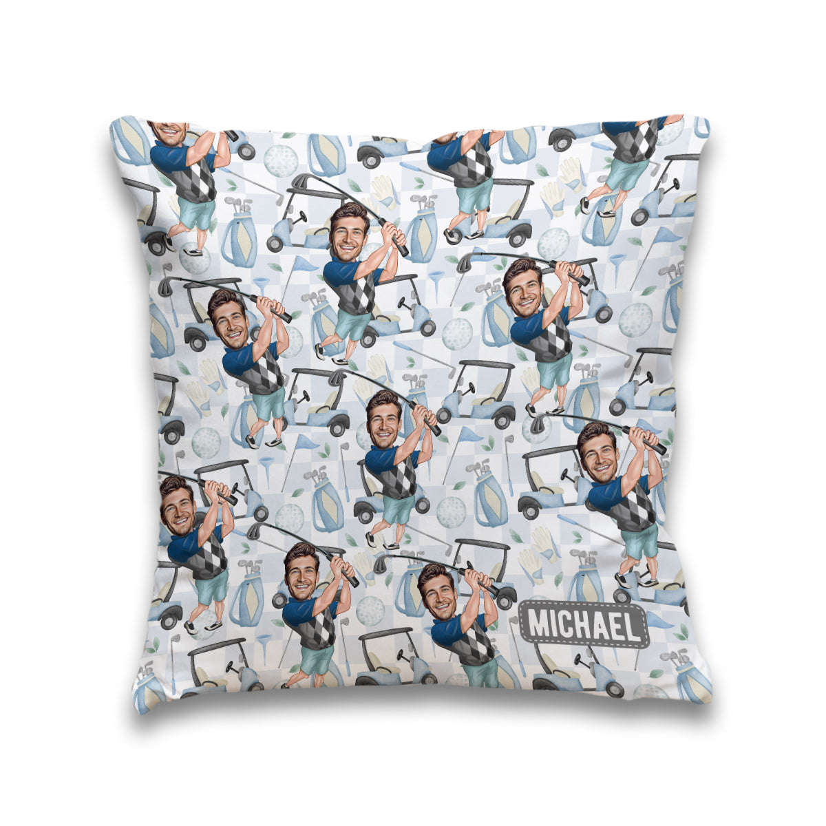 Coussin de golf personnalisé avec photo humoristique - Golfeur humoristique