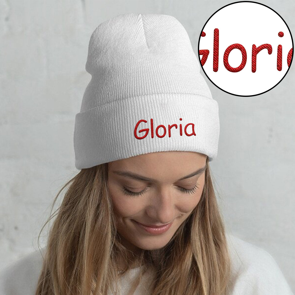 Custom Name Embroidered Beanie - Personalized Embroidered Beanie