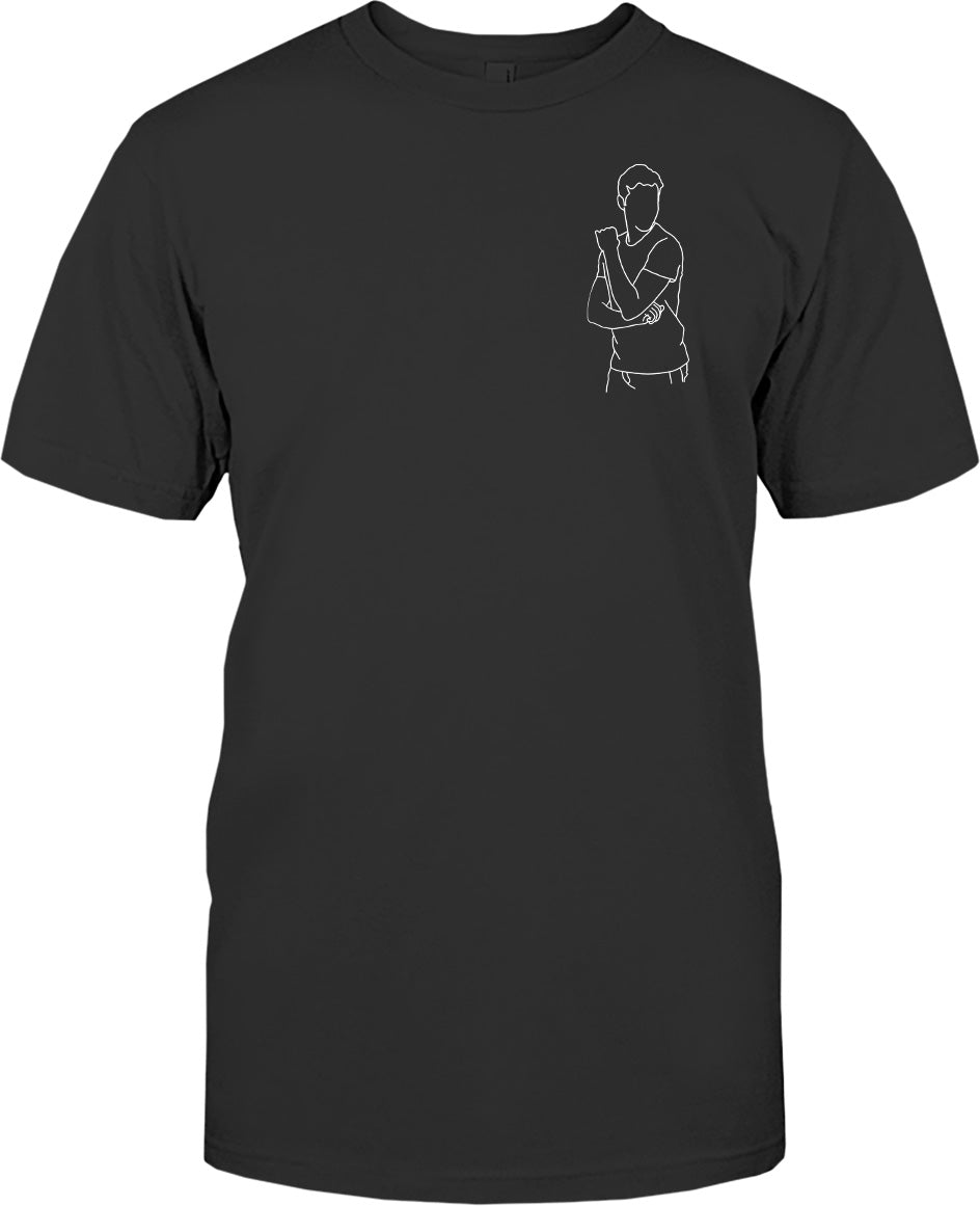 T-shirt brodé personnalisé avec motif de ligne - T-shirt brodé personnalisé pour fils