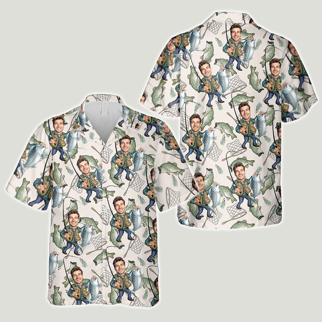Cadeau pour papa, mari, oncle pêcheur… - Chemise hawaïenne de pêche personnalisée
