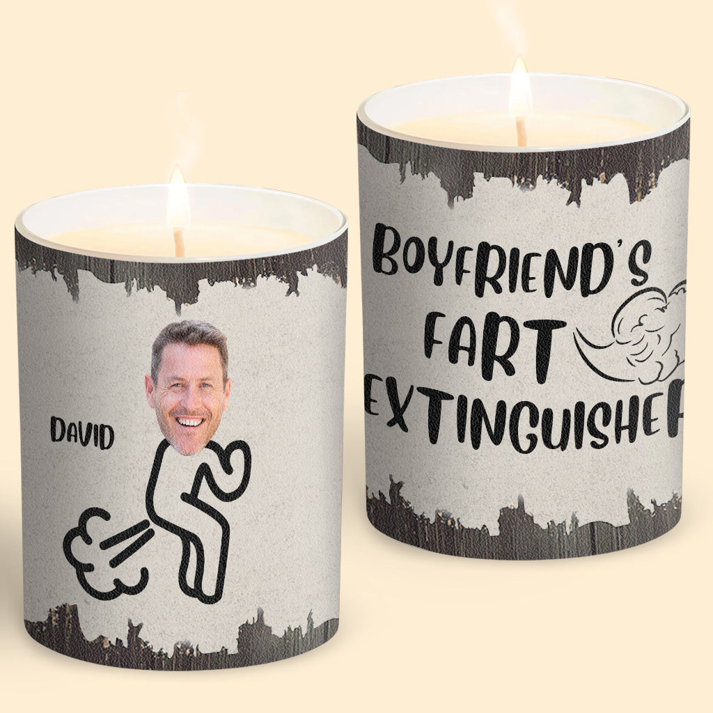 Fart Extinguisher - Gift for dad, grandma, grandpa, mom, uncle, aunt, son, daughter, brother, sister, granddaughter, grandson, husband, wife, boyfriend, girlfriend, friend - Personalized Candle With Wooden Lid
