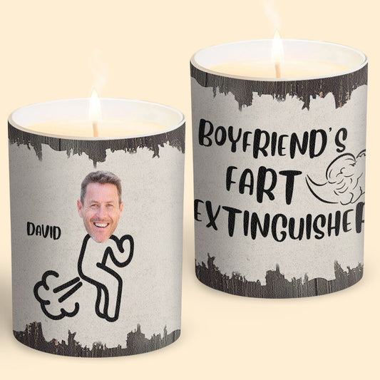 Extincteur de pets - Cadeau pour papa, grand-mère, grand-père, maman, oncle, tante, fils, fille, frère, sœur, petite-fille, petit-fils, mari, femme, petit ami, petite amie, ami - Bougie personnalisée avec couvercle en bois