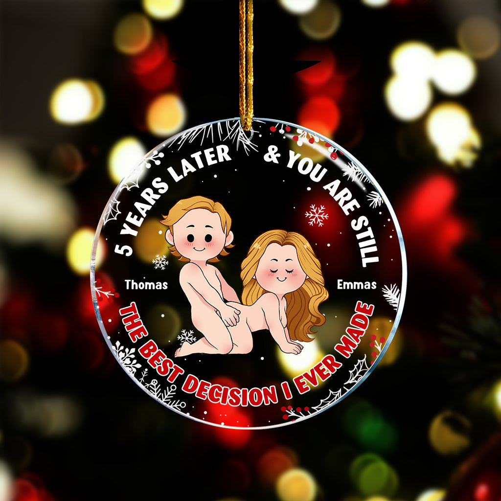 The Best Decision - Personalized Couple Transparent Ornament