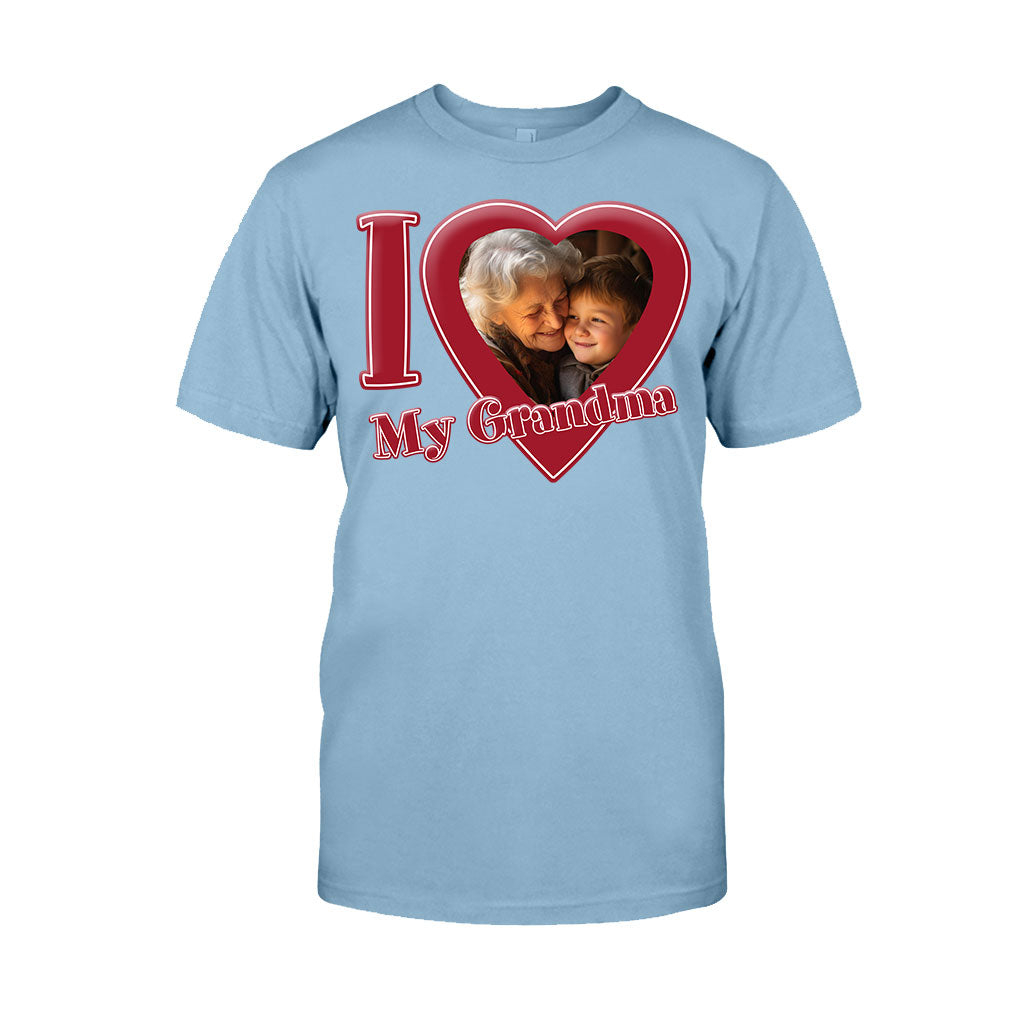 J'aime ma grand-mère/mamie/maman... - T-shirt et sweat à capuche personnalisés pour grand-mère