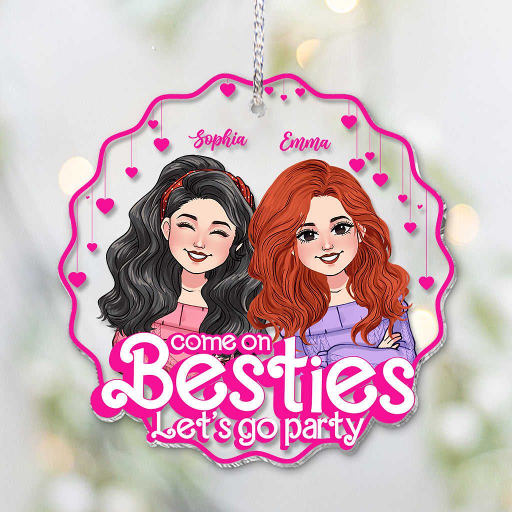 Allez les copines, on fait la fête ! - Cadeau pour une amie - Ornement transparent personnalisé