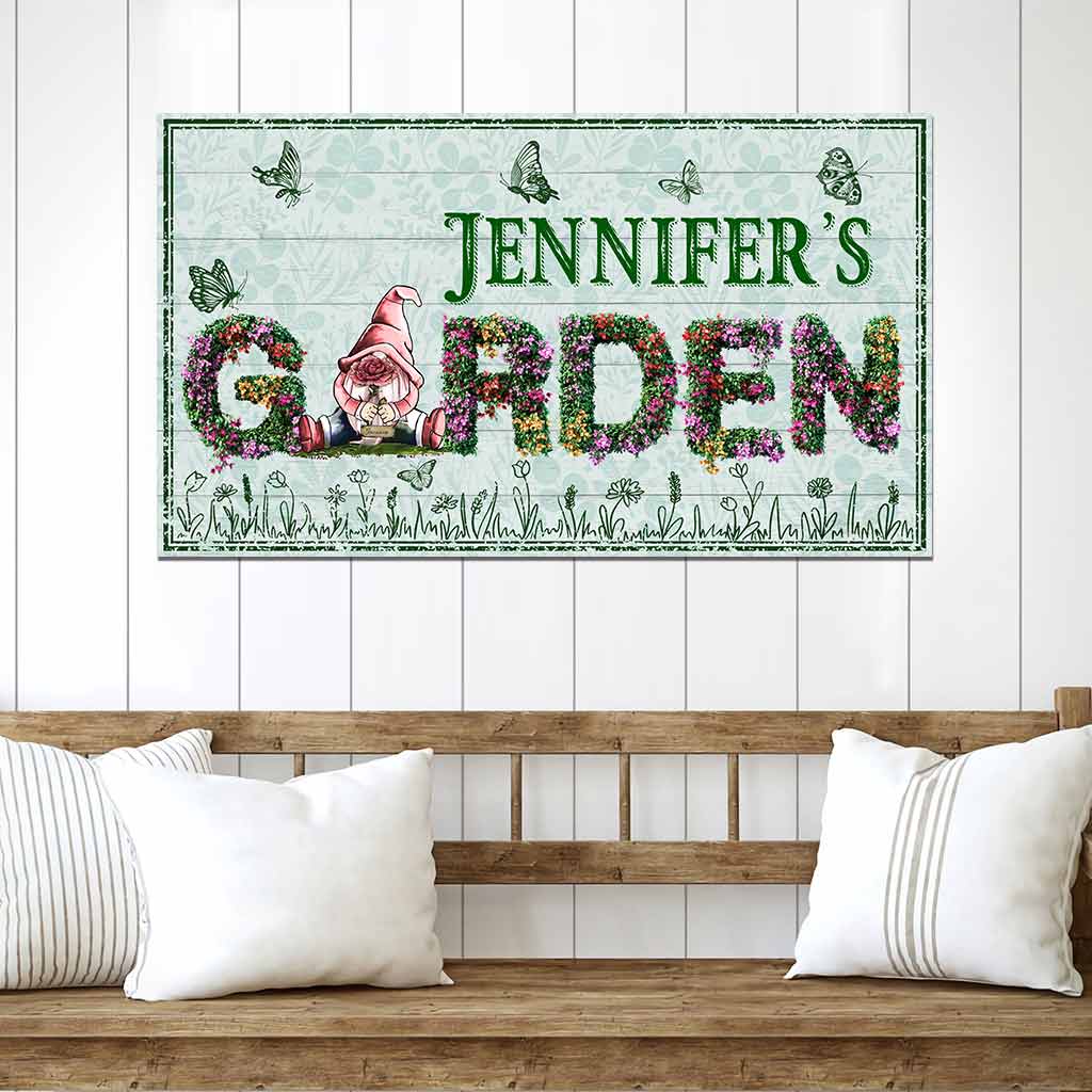 Bienvenue dans mon jardin - Panneau en métal découpé personnalisé pour le jardinage