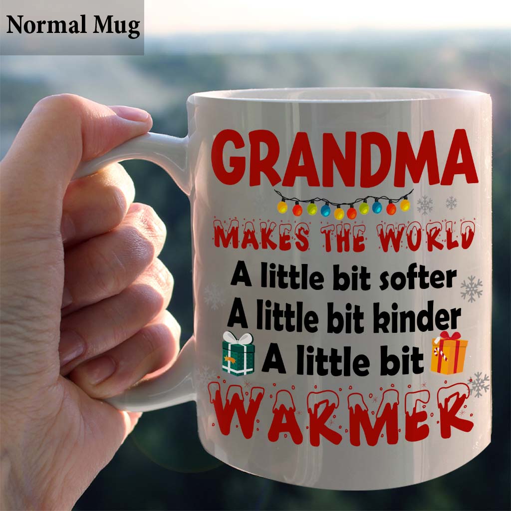 Mamie rend le monde plus chaleureux - Mug personnalisé pour mamie