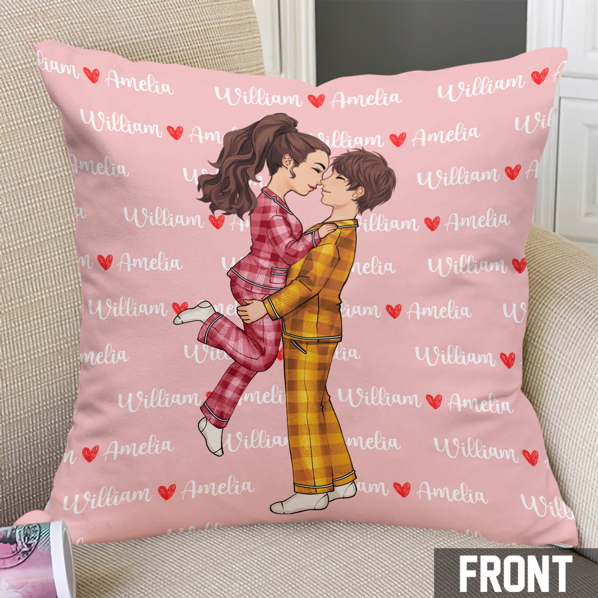 Je t'aimerai toujours - cadeau pour mari, femme, petite amie, petit ami - Coussin décoratif personnalisé