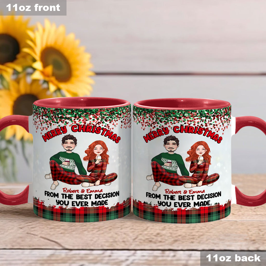 Joyeux Noël de la part de la meilleure décision que vous ayez jamais prise - Mug personnalisé pour couple