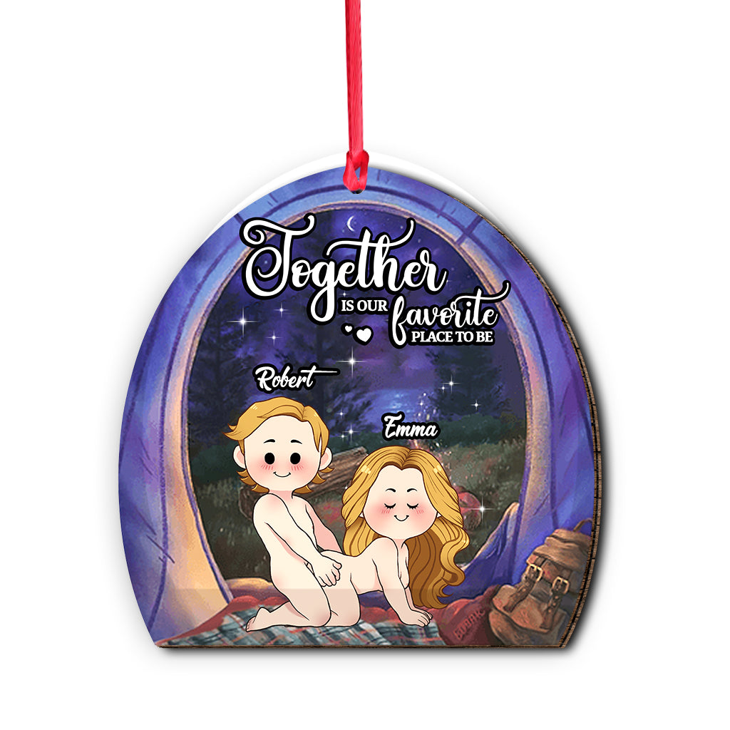 Être ensemble, c'est notre endroit préféré - Ornement de camping personnalisé