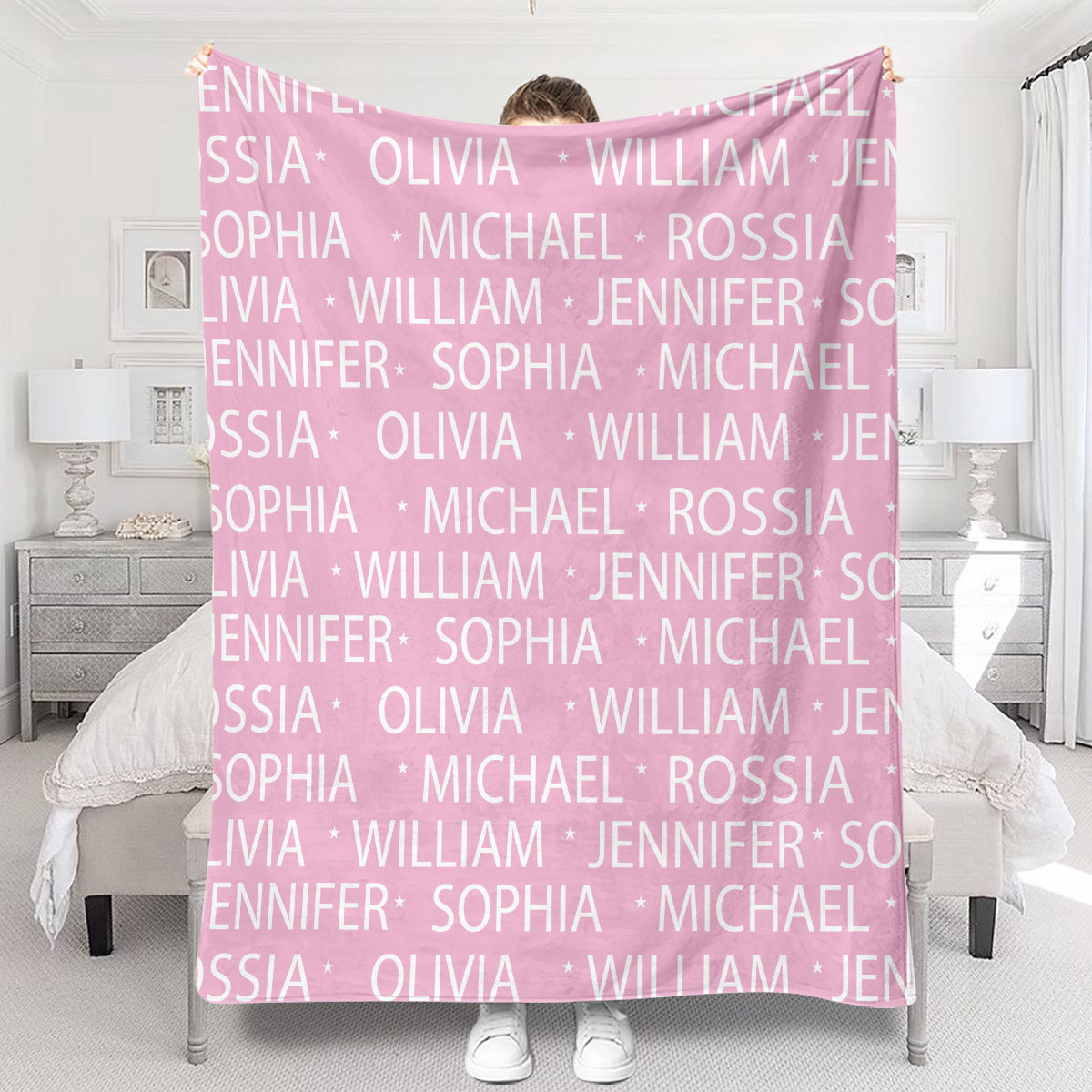 Couverture familiale personnalisée avec motif de nom