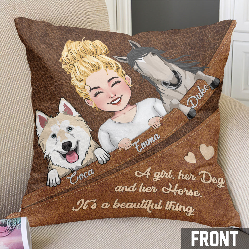 What A Beautiful Thing - Horse gift for dog lover, cat lover - Personalized Throw Pillow