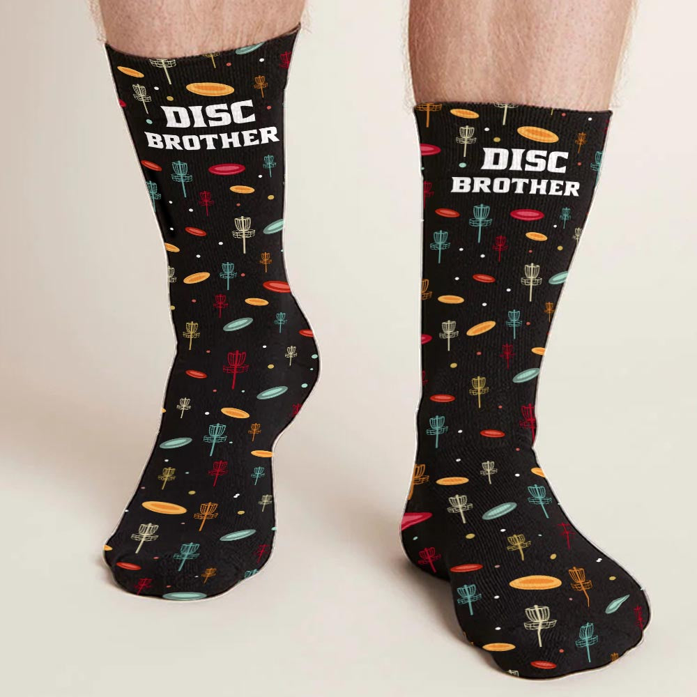 Papa Disc - Cadeau de disc golf pour papa, grand-mère, grand-père, maman - Chaussettes personnalisées