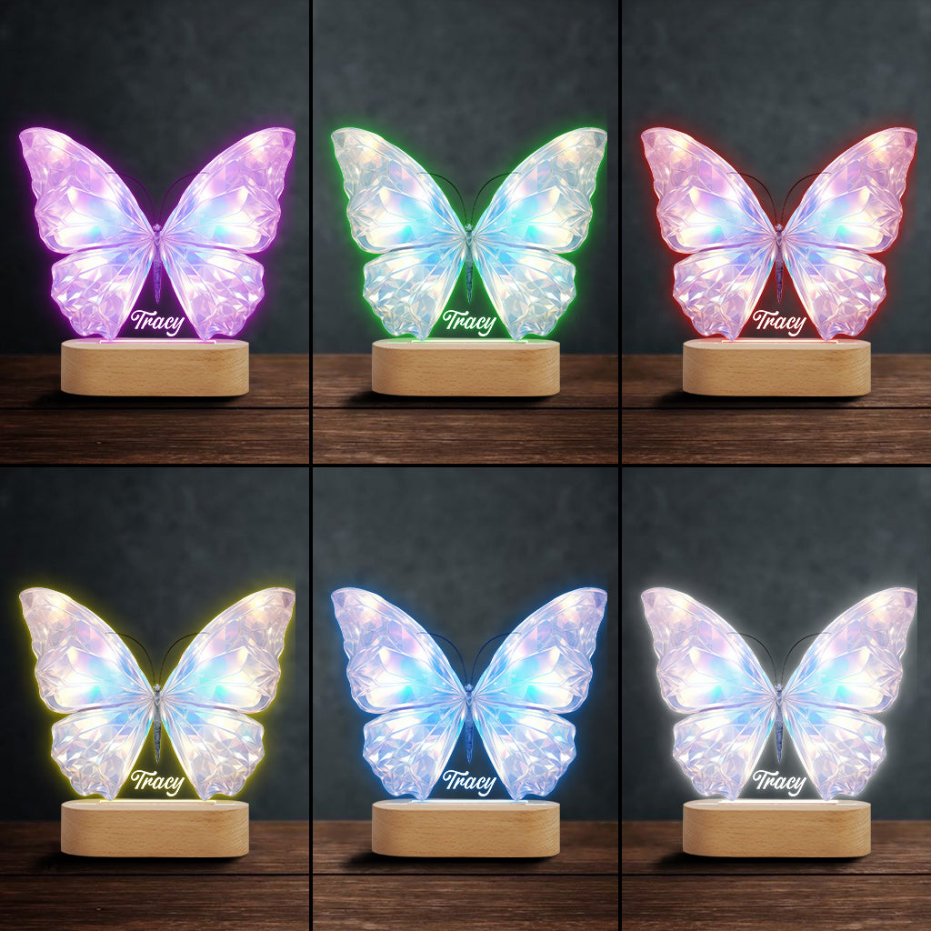 Beautiful Butterfly - Personalized Butterfly Shaped Plaque Light Base