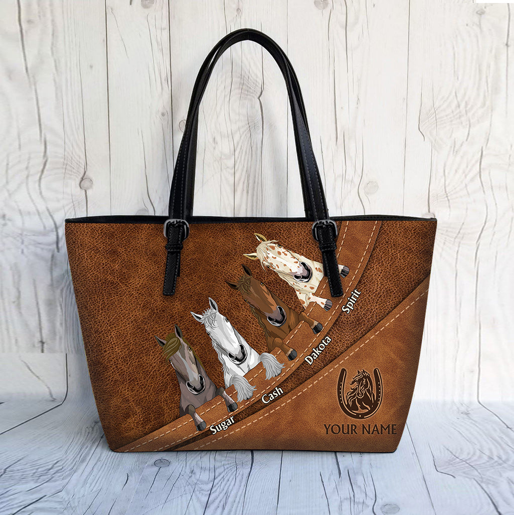 Sac en cuir personnalisé Love Horse