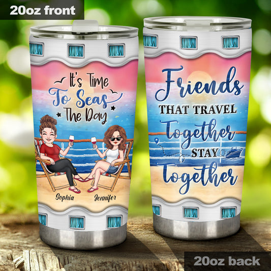 Time To Seas The Day - Personalized Cruising Tumbler