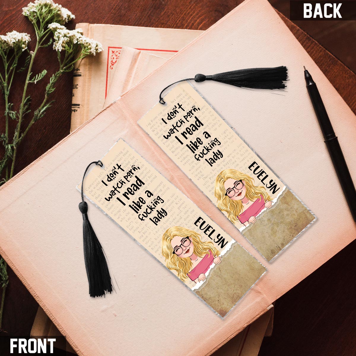 Je ne regarde pas P - Marque-page personnalisé (Imprimé recto verso)