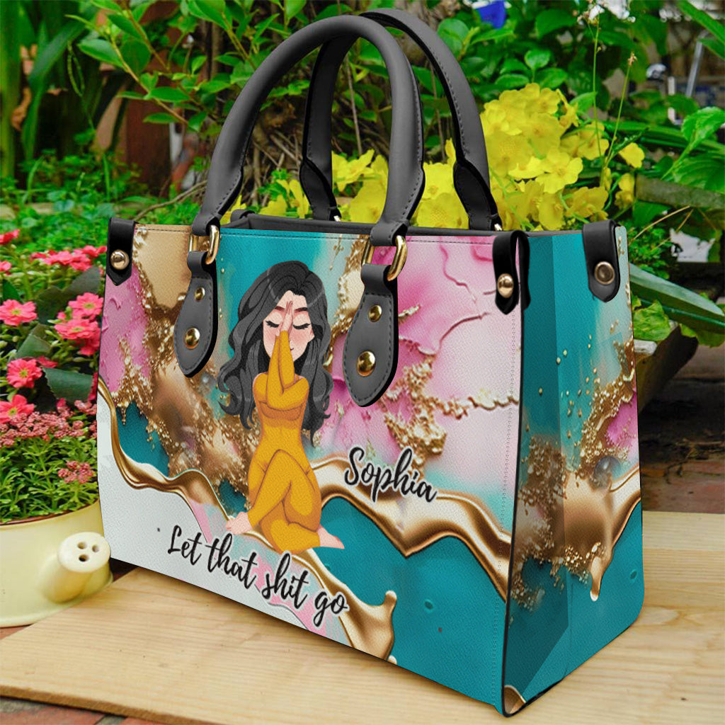 Lâchez prise - Sac à main de yoga personnalisé en cuir