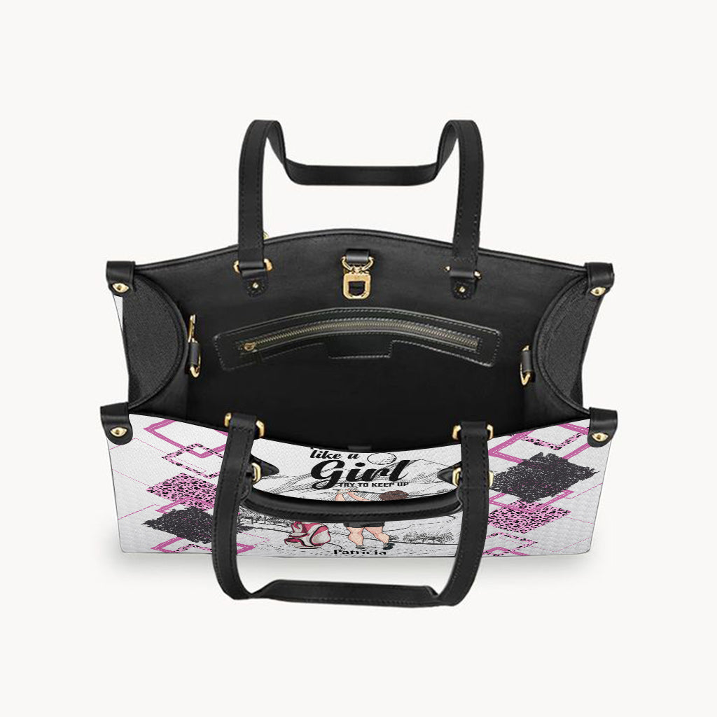 Cours de golf - Cadeau de golf pour elle, petite amie, épouse, fille - Sac à main en cuir personnalisé