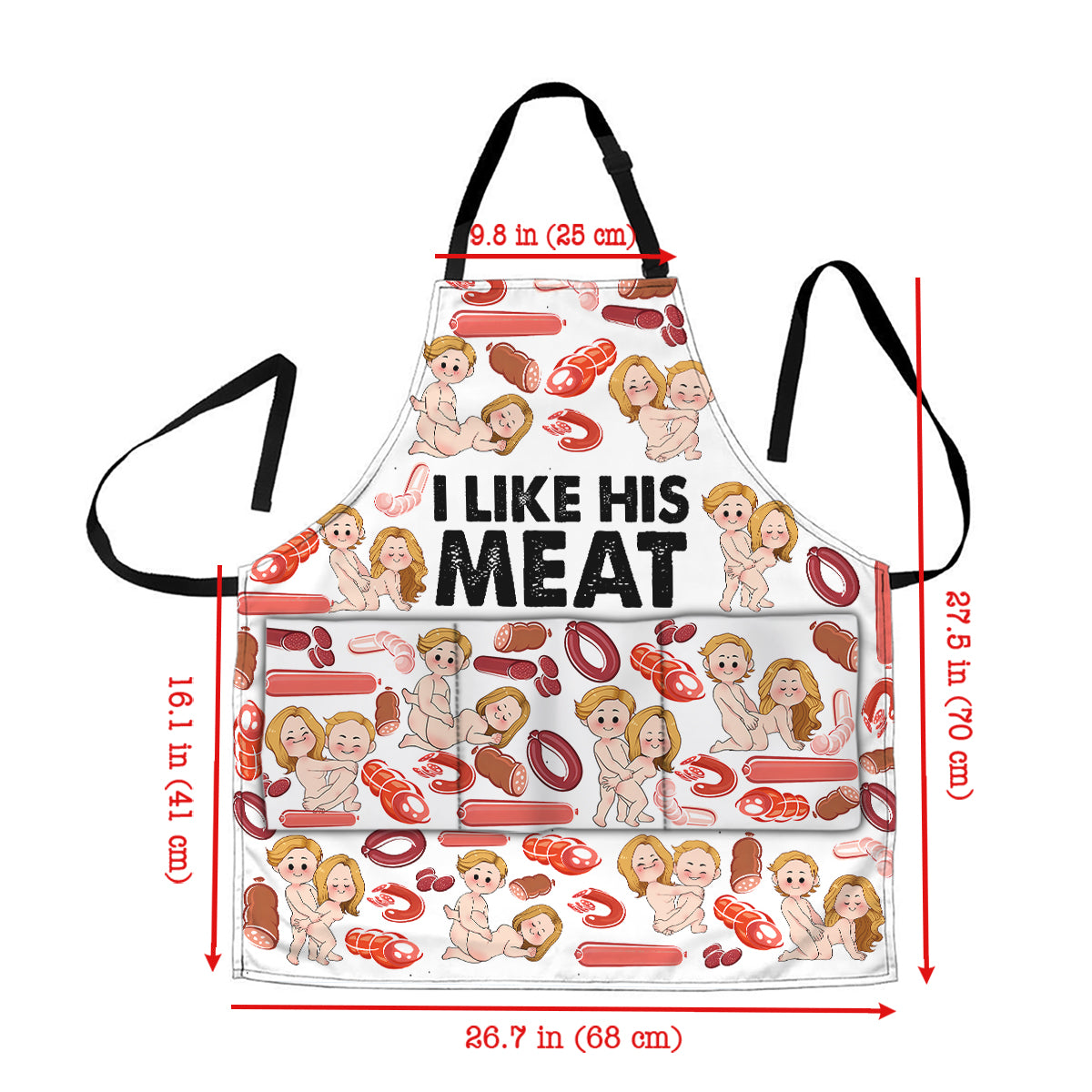 J'aime ses fesses, j'aime sa viande - Tablier personnalisé pour couple