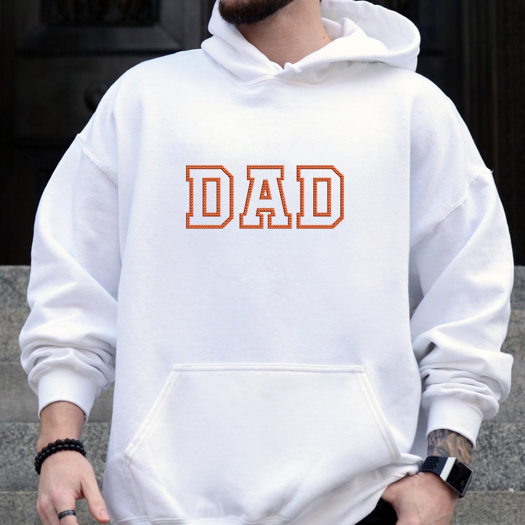 Sweat à capuche brodé personnalisé avec nom - Nom personnalisé pour papa