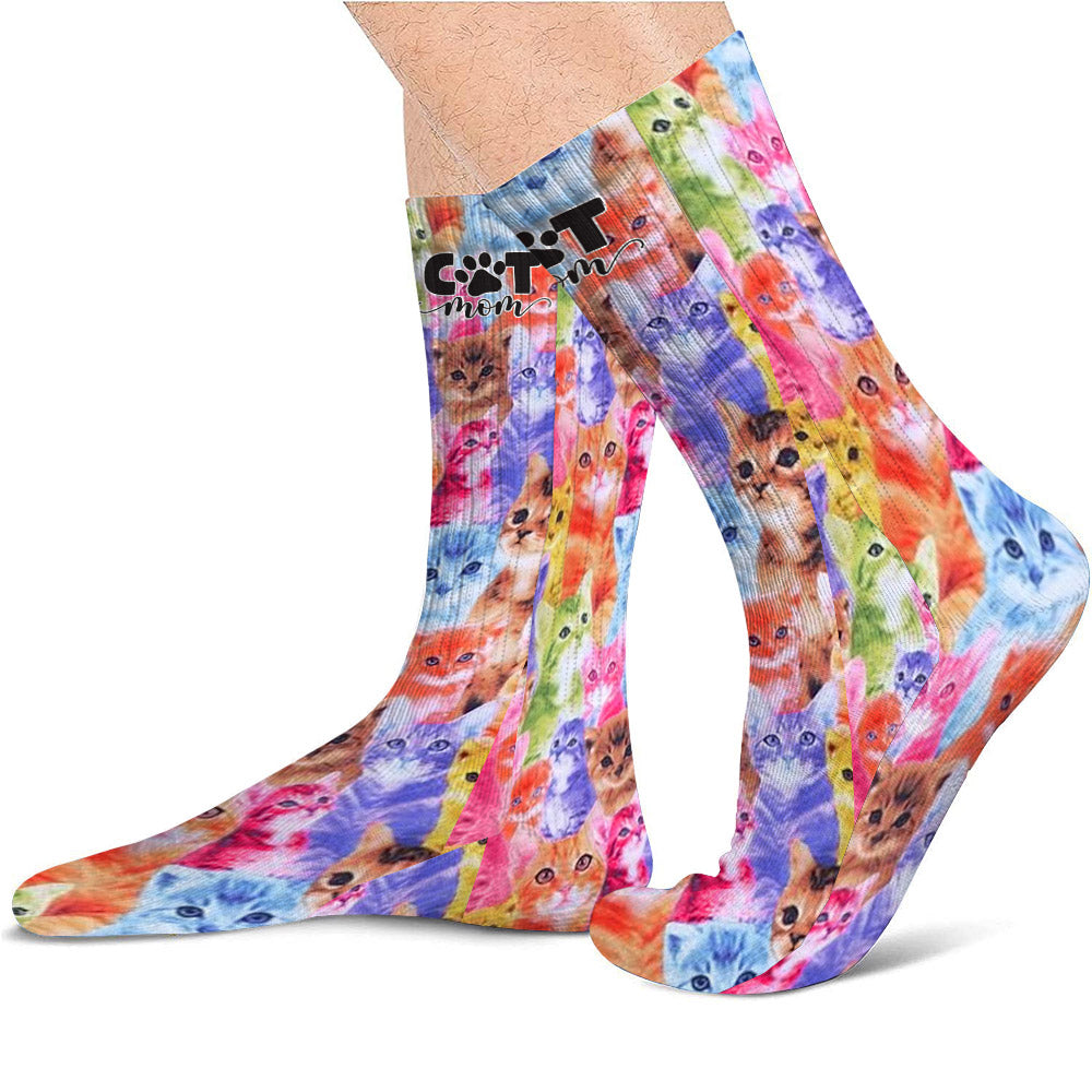 Insertion photo et style coloré - Chaussettes personnalisées pour chat