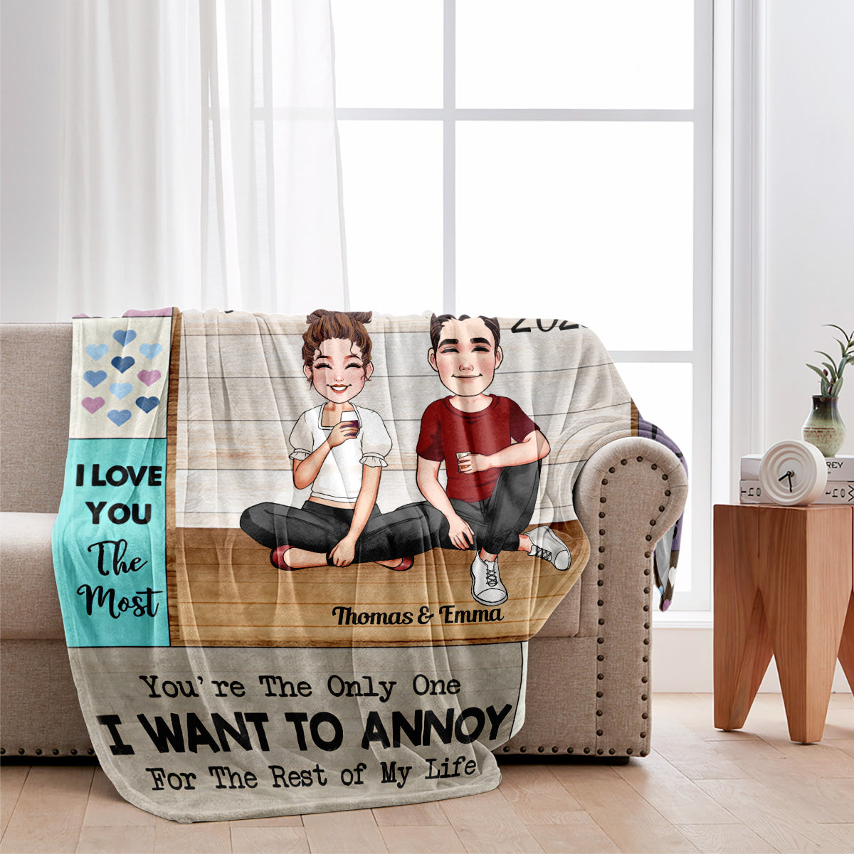 Je t'aime plus que tout - Couverture personnalisée pour couple