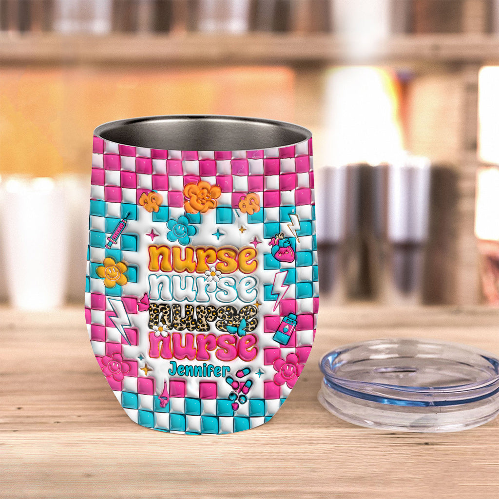 Vie d'infirmière - Gobelet à vin personnalisé pour infirmière