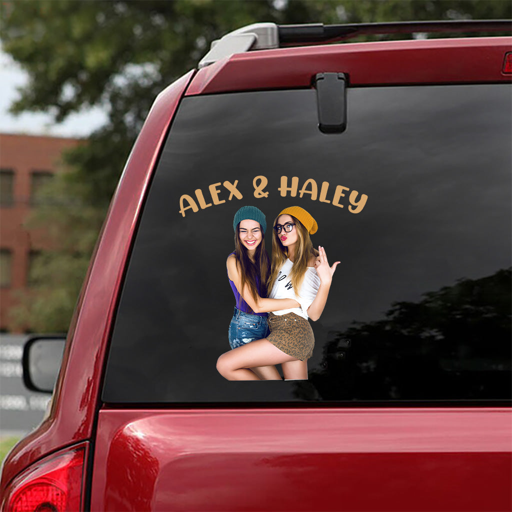 Meilleures amies - Autocollant personnalisé pour meilleure amie découpé à la forme