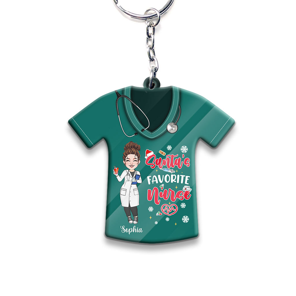 L'infirmière préférée du Père Noël - Porte-clés infirmière personnalisé