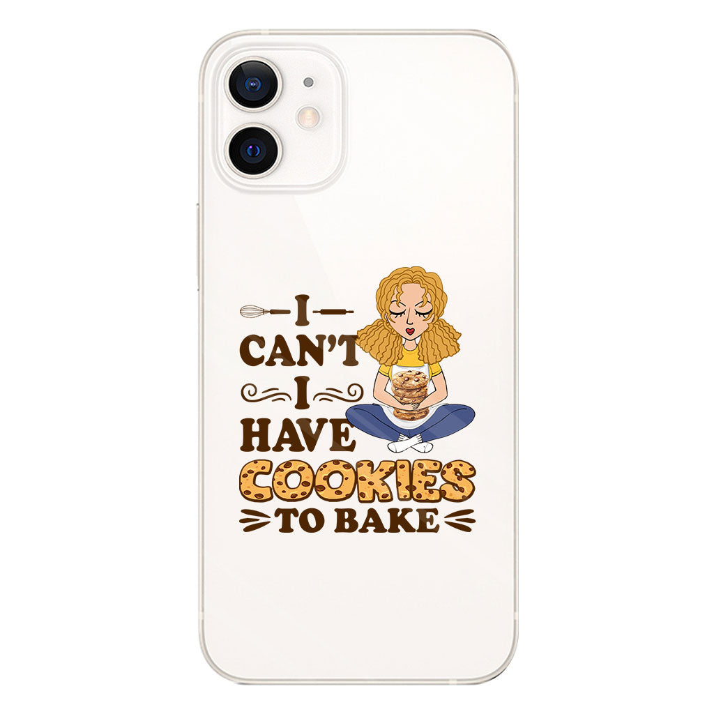 I Can't I Have Cookies To Bake - Personalized Baking Clear Phone Case