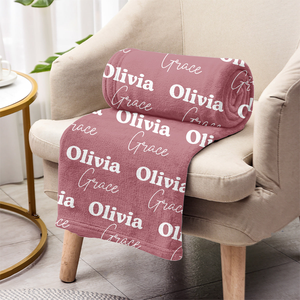 Couverture personnalisée pour belle-mère - Motif avec nom