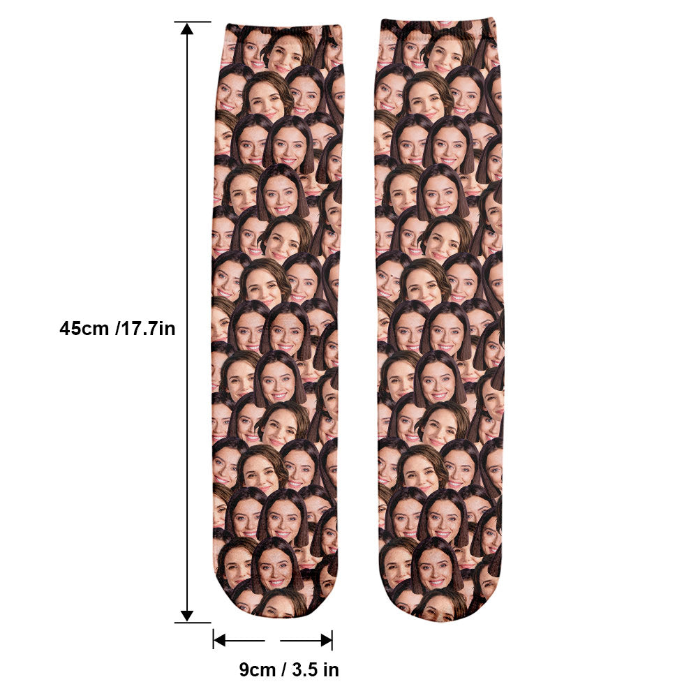 Chaussettes personnalisées pour meilleures amies avec visage imprimé - Chaussettes personnalisées pour meilleures amies