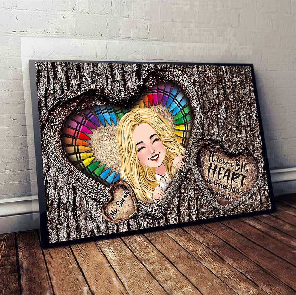 Il faut avoir un grand cœur - Toile et affiche personnalisées pour enseignants