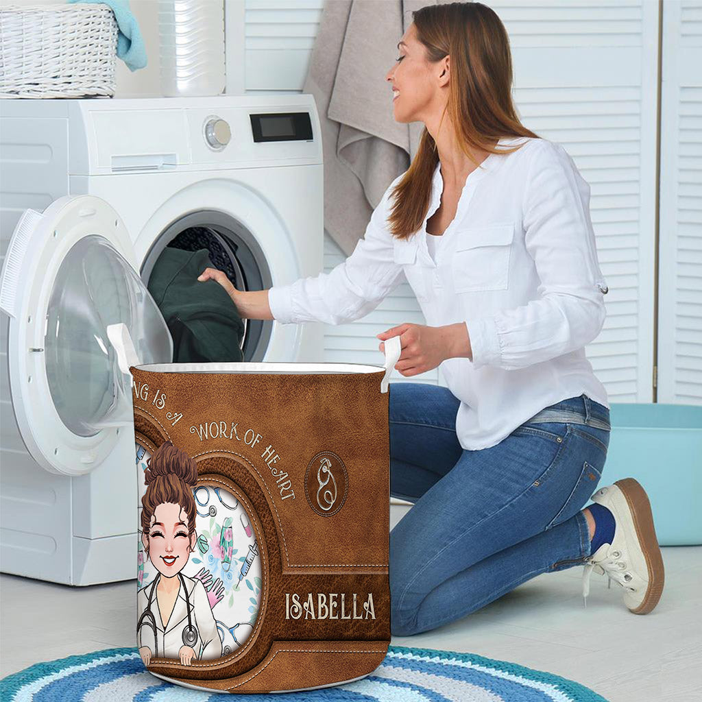 Les soins infirmiers sont un travail de cœur - Panier de rangement personnalisé pour infirmières